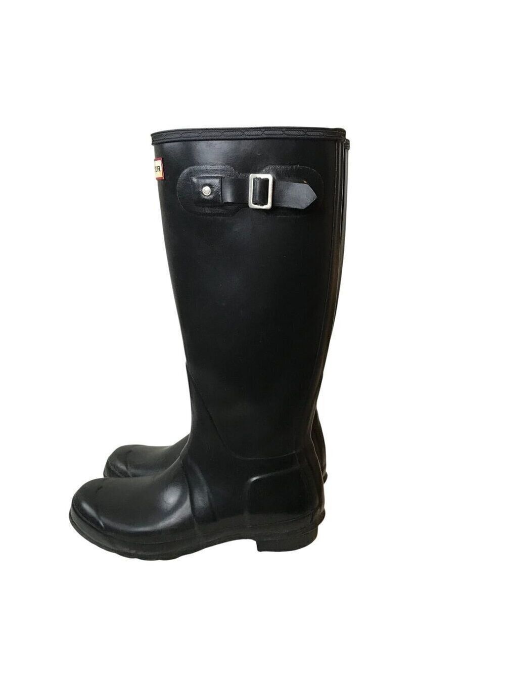Hunter Black Original Gloss Tall Boots Size 7 - Picture 5 of 6